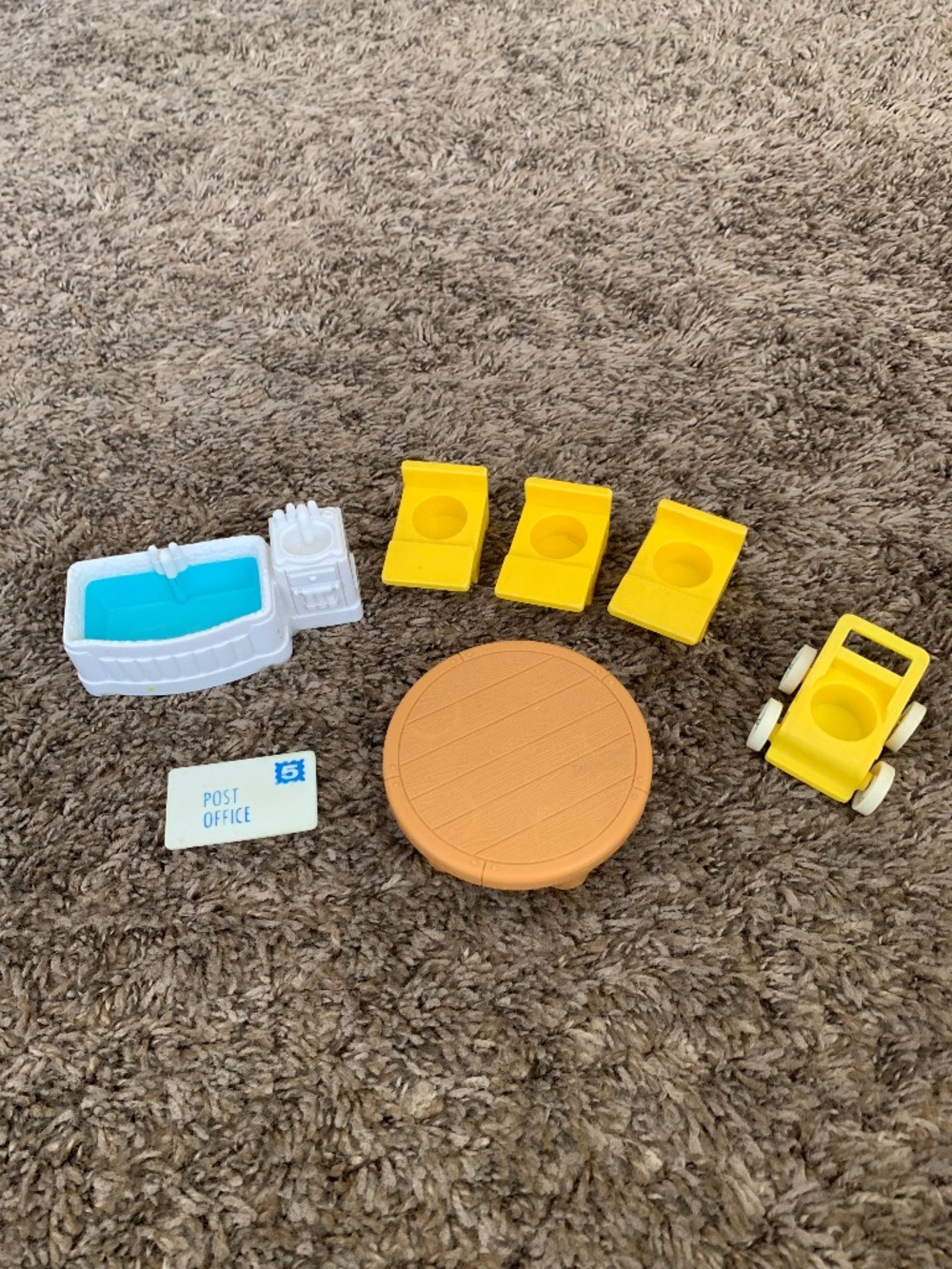 Vintage Fisher Price Little People Furniture Accessories Mail Bathtub Stroller +